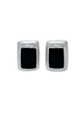 Vintage Taxco Sterling Silver 925 Black Onyx Earrings